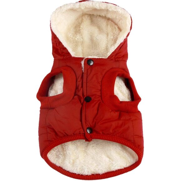 NEW Fleece Lining Extra Warm Dog Hoodie -for Large Dogs - Red XXL - Picture 1 of 1